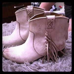 White Fringe bootie!!!!